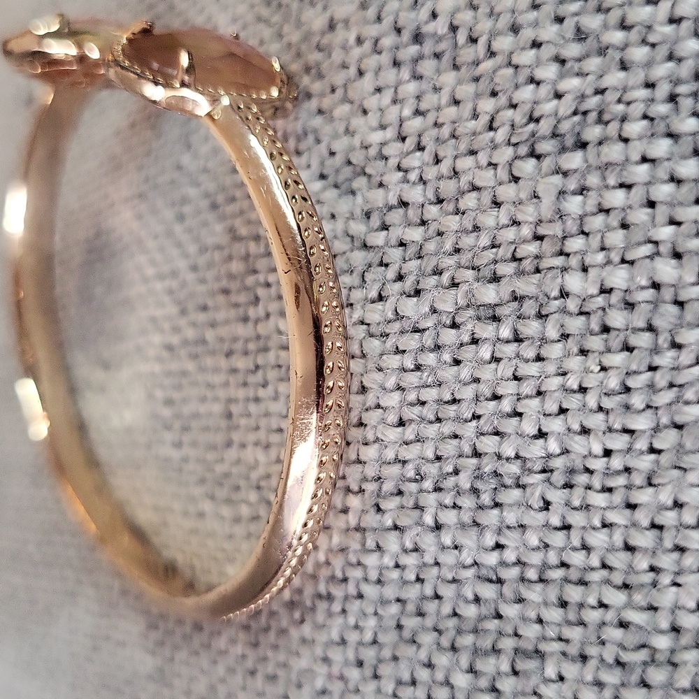 Kendra Scott "Elton" Rose Gold Cuff Bracelet with Iridescent Taupe Stones - Picture 3 of 4